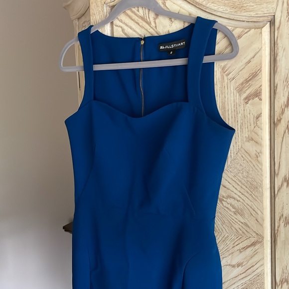 Jill Jill Stuart Blue Sleeveless Sheath Midi Dress with Thigh Slit - Picture 3 of 10